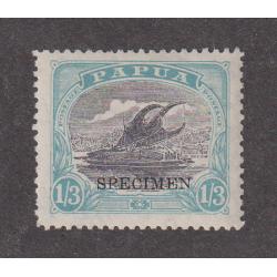 (GM1186) PAPUA · 1932: fresh MLH 1/3d lilac & pale greenish blue Lakatoi optd SPECIMEN SG 128s · c.v. for specimen pair is £750 · fine condition (2 images)