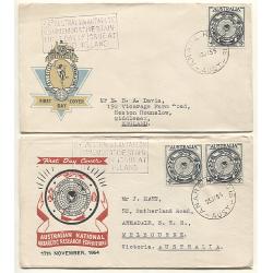 (HN15014) AUSTRALIA · AAT  1955: 7 first day covers with different cachets mailed from HEARD ISLAND on the fdi of the 3½d ANARE commem · some minor imperfections · overall condition is excellent to fine (3 images)