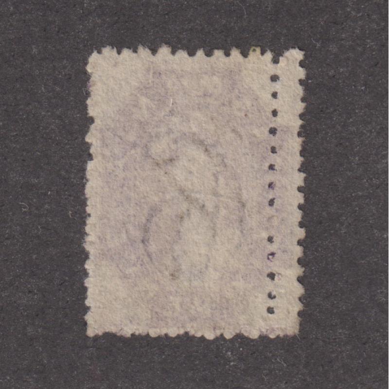 (JB1010) TASMANIA · 1870s: fiscally used 6d deep slate-violet QV Chalon perf. 11½ SG 137 with additional row of perforations on the left side · nice item!