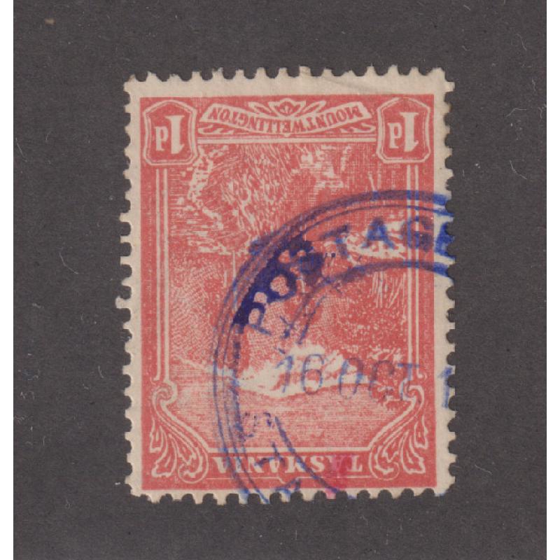 (JB1087) TASMANIA · c.1910: obvious partial strike of the POSTAGE PAID · STANLEY, TAS. Type R1a cds on a 1d Pictorial · postmark is rated 5R