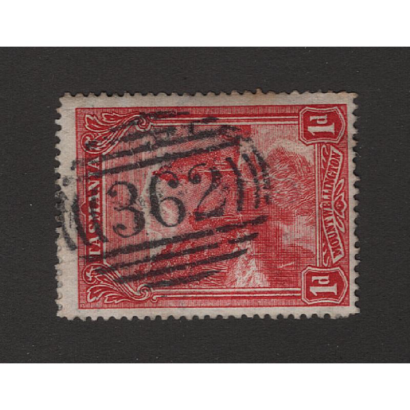 (JB15063) TASMANIA · 1900: a clear full strike of BN362 used at NORTH MT LYELL on a 1d Pictorial · unrated but scarce of a Pictorial issue