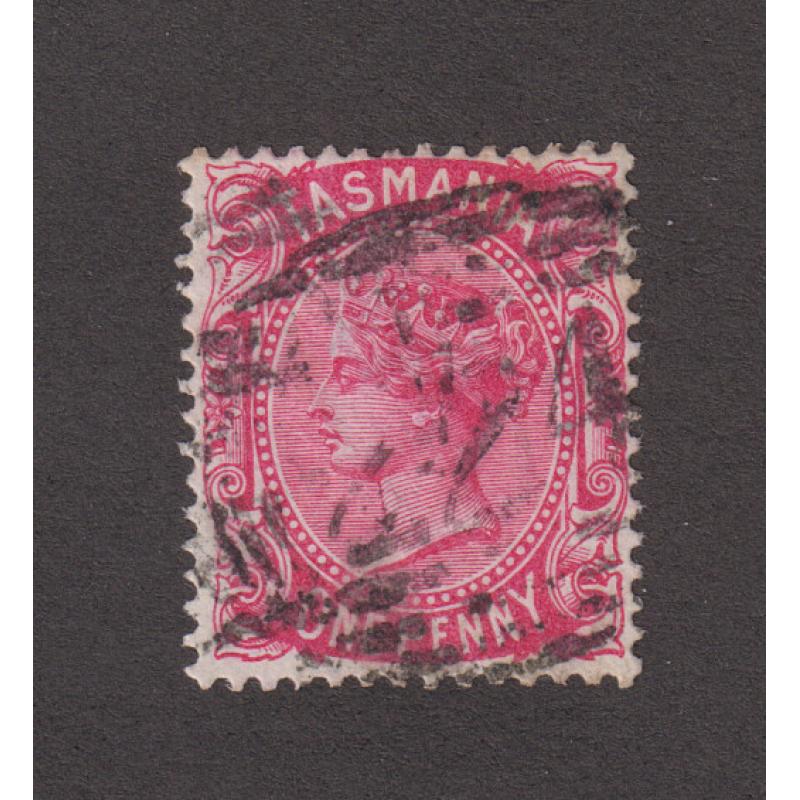 (JB1575) TASMANIA · a 'weak' but obvious example of BN224 (used at SCOTTSDALE WEST) on a 1d QV S/face · postmark is rated RRRRR