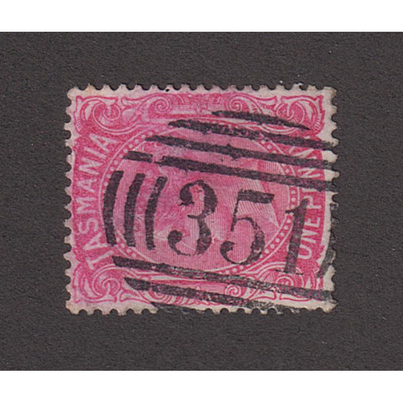 (JB1618) TASMANIA · a bold strike of BN351 used at STRATHBLANE on a 1d QV S/face ã postmark is rated R · $5 STARTER!!