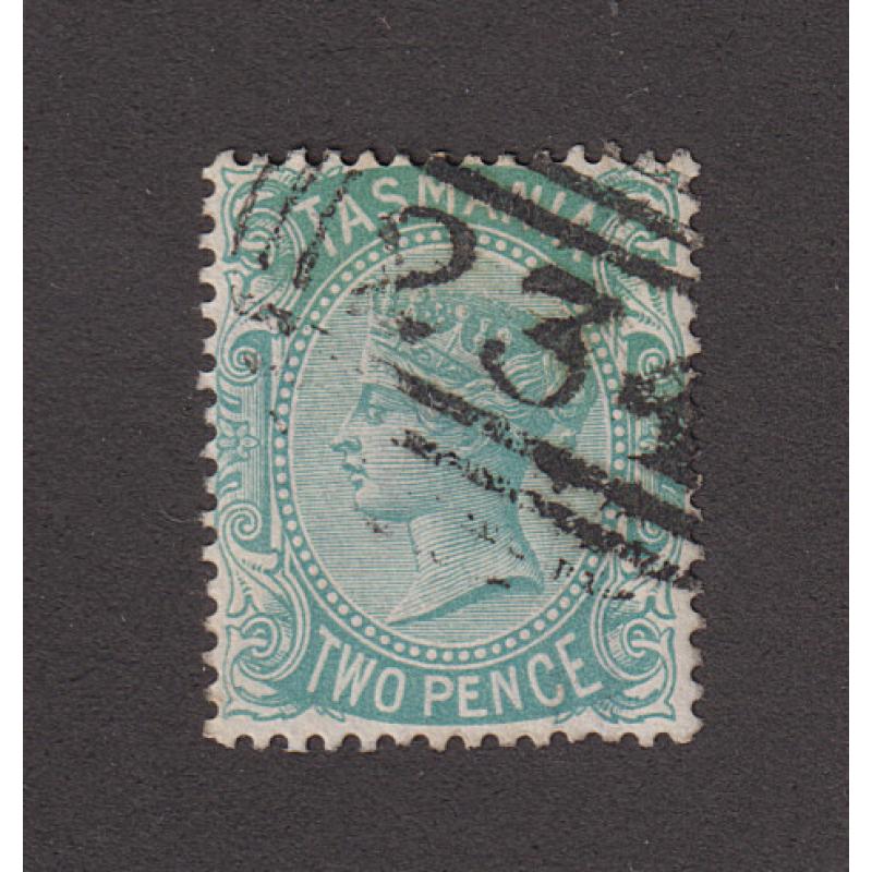 (JB1622) TASMANIA · an obvious strike of BN234 used at BLACKWOOD CREEK on a 2d QV S/face · postmark is rated RRR