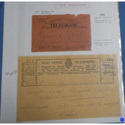 (JE1028L) GREAT BRITAIN · two telegrams with accompanying envelopes from 1928 and 1951 · condition as per largest images (4 items)