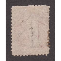 (JZ1000) TASMANIA · 1869: fiscally used 1d carmine QV Chalon perf.12 SG 70 showing a DOUBLE PRINT  ....... see both largest images