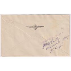 (KB1009) AUSTRALIA · 1943 (Dec 24th): QANTAS envelope with PARACUTE MAIL to MORNINGTON ISLAND flight vignette · pilot and missionary-in-charge signatures on front/reverse respectively · AAMC #970 · fine condition · c.v. AU$150 (2 images)