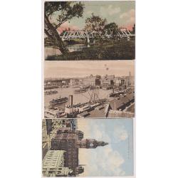 (KB1034) AUSTRALIA · 1913/14: 3 postcards to Belgium, Germany and France with ½d + 1d Roo combo franking making up the postcard rate · condition as per largest images (3)