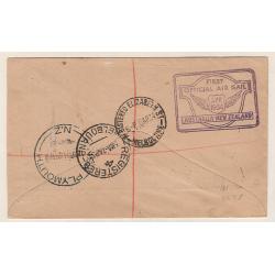 (KB15028) AUSTRALIA · 1934: cacheted registered souvenir cover carried on 1st official air mail flight Australia / New Zealand AAMC #369 · any imperfection is very minor · c.v. AU$60 (2 images)