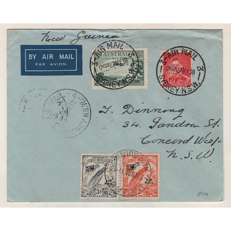 (KB15051) AUSTRALIA · 1938: 'Boomerang' cover carried on first official Sydney/Rabaul flight by Carpenter Airlines AAMC #812 · nice condition · c.v. AU$50