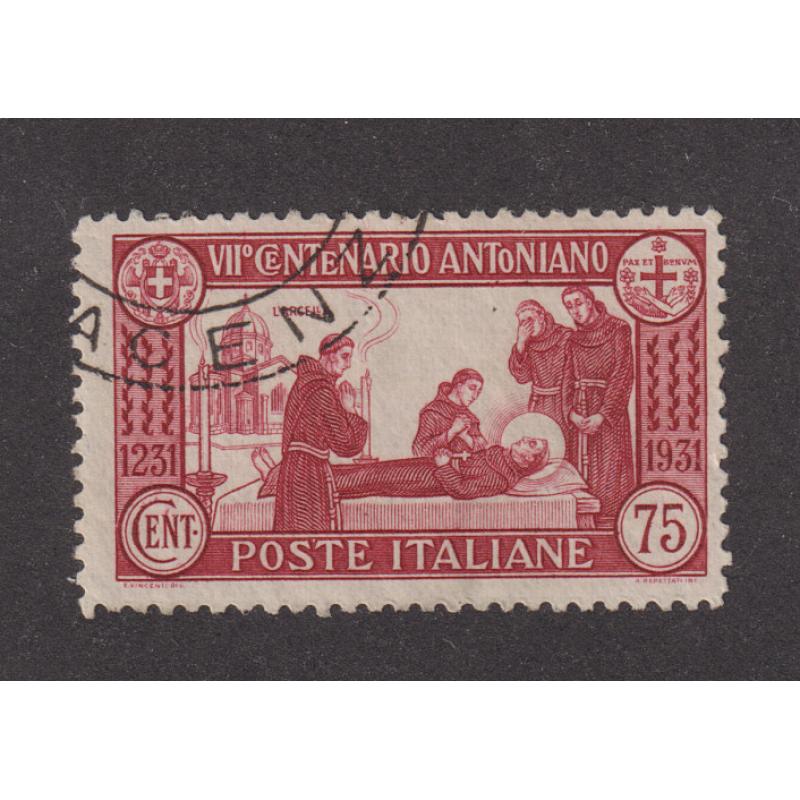 (KK1006) ITALY · 1931: F to VFU 75c Antonuis of Padua Death Centenary commem perf.12 Scott #263a · nice example · c.v. $65