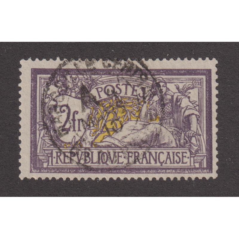 (KK1334) FRANCE · 1900: nicely used 2fr grey-violet & yellow "Merson" Scott #126 in excellent condition · c.v. US$75