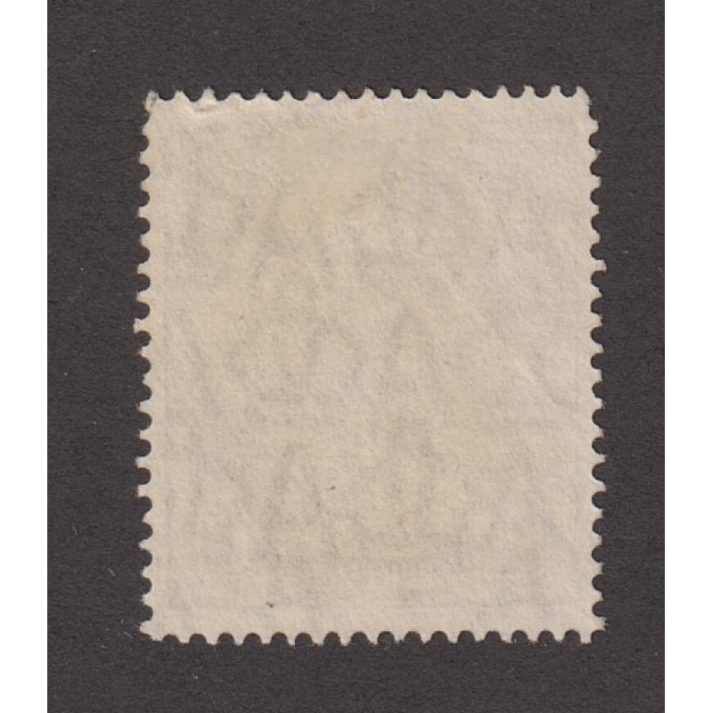 (LD1028) AUSTRALIA · 1927: used 4d greenish-olive KGV defin (SM Wmk · perf.14) w/variety BROKEN NE CORNER BW 115(3)f (Position 3L9) · any imperfections are minor .... please view both largest images · c.v. AU$200