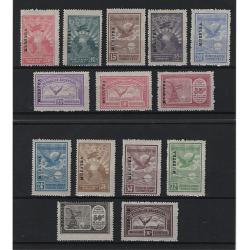 (LK1508) ARGENTINA · 1928: M/MLH Air Post issue oddments.Scott #C1/4 optd 'MUESTRA' (SPECIMEN) · fresh appearance / gum condition · 14 stamps (2 images)