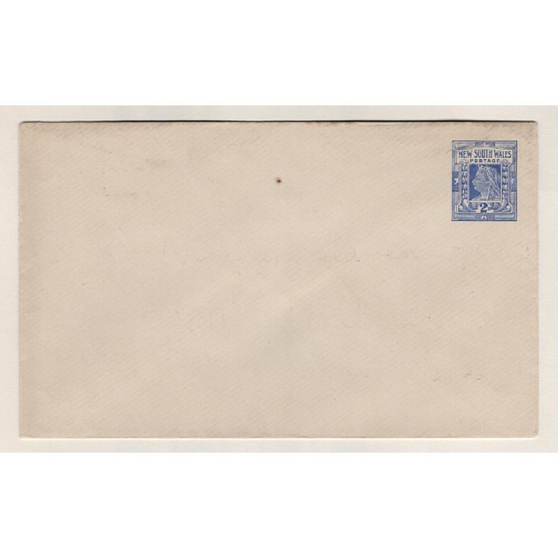 (MK15006) NEW SOUTH WALES · unused 2d QV envelope H&G 8a · flap NOT stuck down · a couple of minor imperfections however the overall condition of this scarce item is exvellent