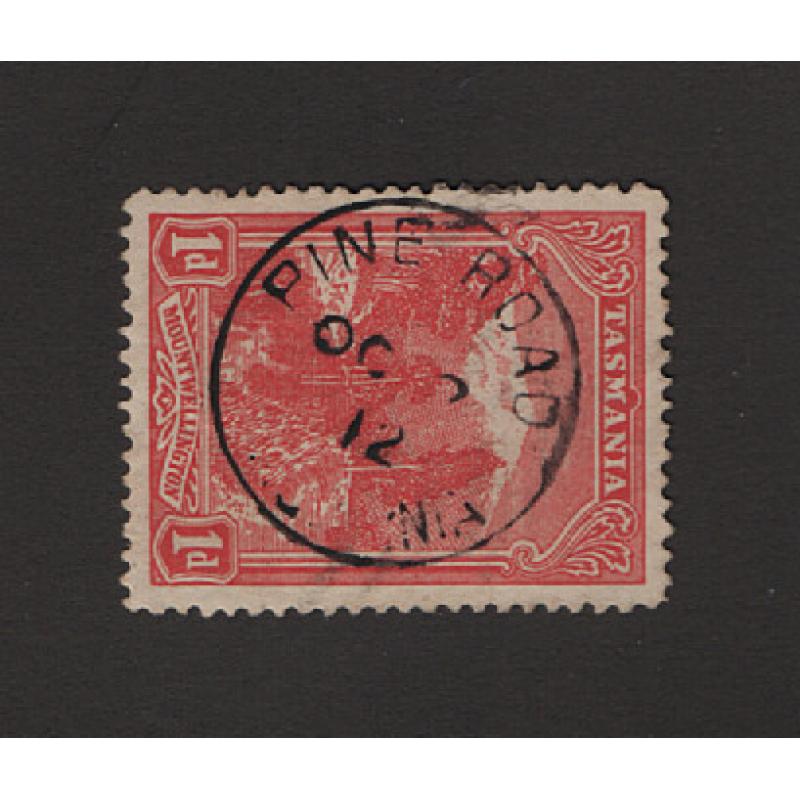 (ML1531) TASMANIA · 1912: a useful example of the PINE ROAD Type 1 cds on a 1d Pictorial · postmark is rated R-(7*)