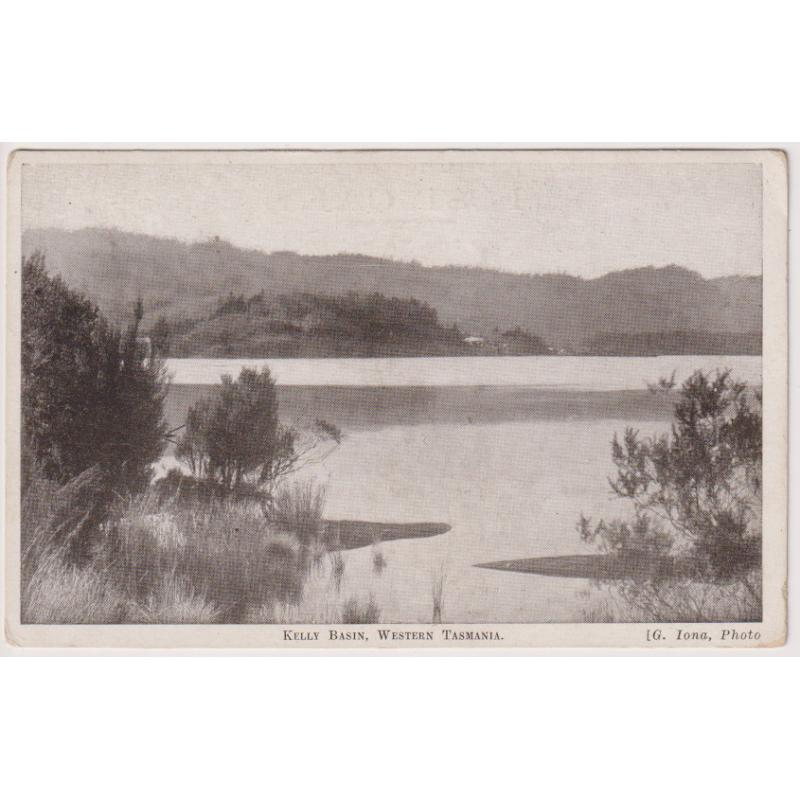 (MM1276) TASMANIA · c.1915: unused Mount Lyell Tourist Association card w/view of KELLY BASIN, WESTERN TASMANIA in excellent to fine condition
