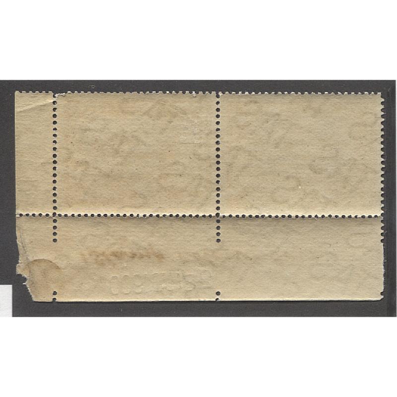 (MM15045) TASMANIA · 1900: MNH corner pair of 3d sepia Pictorials SG233 from De La Rue archives handstamped  '28 MAR 1900' on selvedge (date of first printing?) · see full description (2 images)