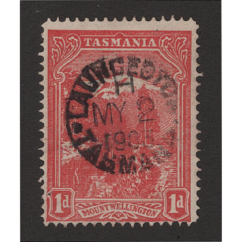 (MM15103) TASMANIA · 1903: used 1d rose-red Pictorial (V/Crown wmk · perf.12.4) showing the 2nd state of the BIG TREE variety BW T12Ceb ·  excellent condition · c.v. AU$250