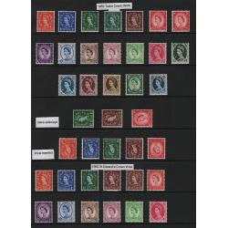 (MP1508L) GREAT BRITAIN · 1952/58: mint (mainly MNH) QEII "Wilding" definitives collection on 3 Hagners · all sorted with watermarks (including positions) identified · fresh condition throughout · total c.v. approx. £500 (3 images)