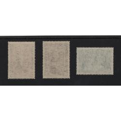 (PB1501) AUSTRALIA · 1948: fresh MNH "Robes" issue on thin paper SG 176a/178a · fine condition front and back · c.v. £146 (2 images)