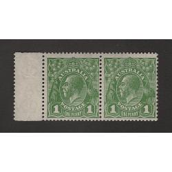 (PB1530) AUSTRALIA · 1926: MNH 1d sage-green KGV (SM wmk · perf 13½x12½) as a Die I/II pair BW 81(1)ia · c.v. AU$150 (2 images)