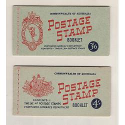 (PB1533) AUSTRALIA · 1956/64: 4x different QEII definitive booklets from period SG SB32, 33, 35 & 37 all in fine condition inside and out · see all images · total c.v. £137 (4 sample images)