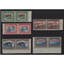 (PR1558) SOUTH WEST AFRICA · 1951: fresh MVLH Official overprintd in bi-lingual pairs SG O23/O27 · c.v. £55 (2 images)