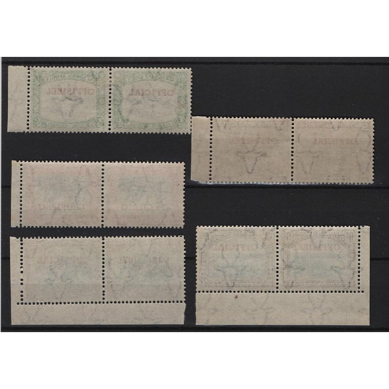 (PR1558) SOUTH WEST AFRICA · 1951: fresh MVLH Official overprintd in bi-lingual pairs SG O23/O27 · c.v. £55 (2 images)