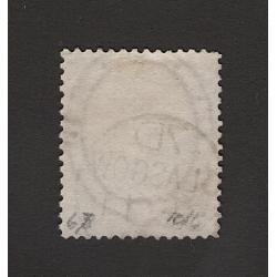 (PR1624) GREAT BRITAIN · 1857: nicely used 4d rose QV surface print (Large Garter wmk) SG 66a with "break in upper frame at left" variety · one short perf o/wise in excellent condition · c.v. £150 (2 images)