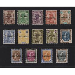 (PR1667) MALTA · 1926: complete 'POSTAGE' overprint issue SG 143/156 · 2½d is MNG and 4d has gum toning o/wise condition is excellent · c.v. £120 (2 images)