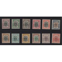 (PR1669) LABUAN · 1902: complete "Crown" issue SG 117/128 · some minor gum toning on a few stamps · all are of fine appearane from the "money side" · c.v. £95 (2 images)