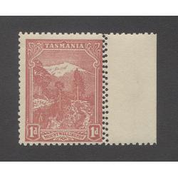 (PY10014) TASMANIA · 1905: MNH marginal 1d rose Pictorial (Crown/A wmk) with MIXED PERFS (11 and 12.4)on RH side BW T17 · fine condition · c.v. AU$200 for mint (2 images)