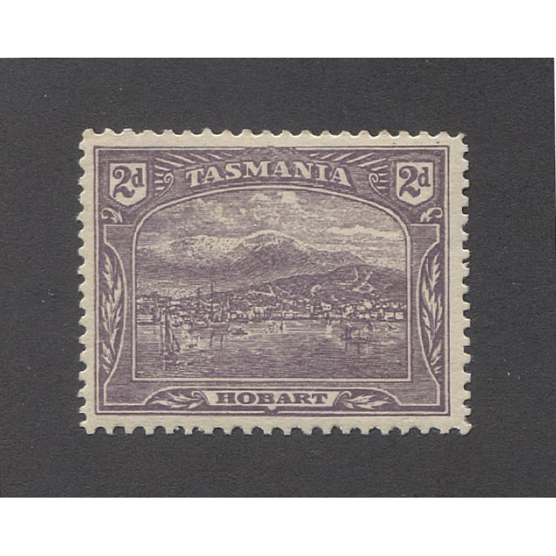 (PY10041) TASMANIA · 1907: mint typographed 2d plum Pictorial (Crown/A wmk) with COMPOUND PERFS  12.4 & 11 SG 251c · well-centred and in excellent condition · c.v. £42 (2 images)
