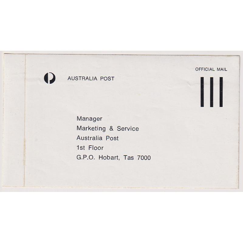 (QQ1991) TASMANIA Ï 1980s: Australia Post peel & stick OFFICIAL MAIL label with printed address on backing paper · see largest image · excellent condition · $5 STARTER!!