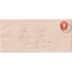 (QQ1079L) TASMANIA · 1968: full clear strike of the G.P.O. HOBART M.O.O. Type 5cs(ii) cds on a 5c QEII PSE which has a minor corner fault · postmark is rated 2R