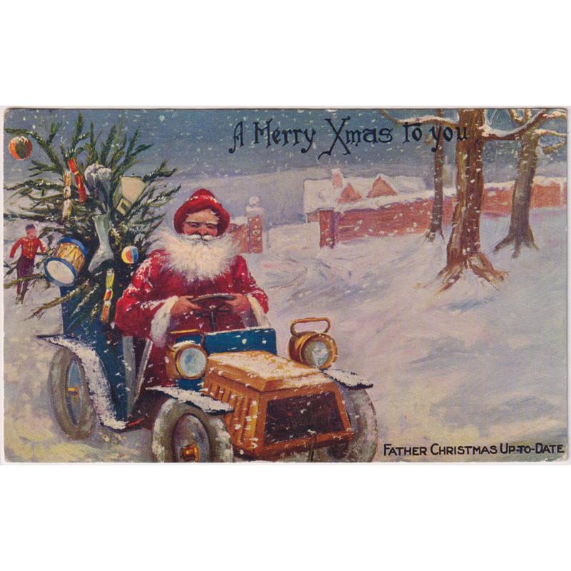(QQ1151) GREAT BRITAIN · 1905: Valentine's Series "A Merry Xmas to you" titled FATHER CHRISTMAS UP-TO-DATE postally used in Tasmania  · excellent condition