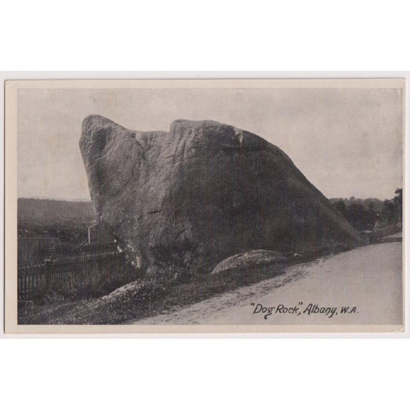 (QQ1172) WESTERN AUSTRALIA · c.1910: real photo card w/view of "DOG ROCK" at ALBANY · greeting on verso but not postally used · excellent to fine condition