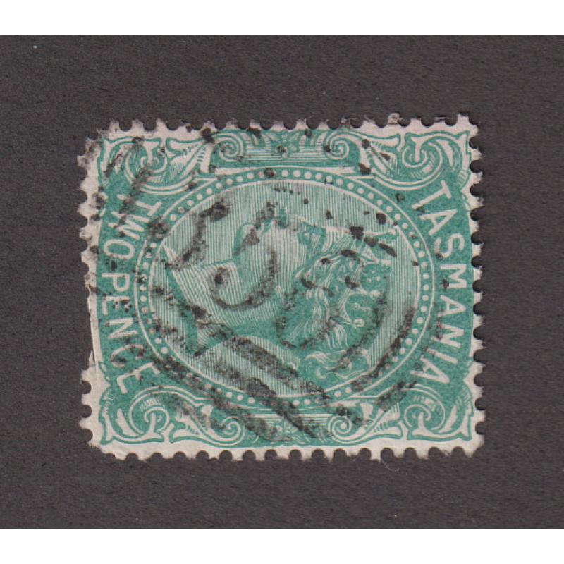 (QQ1304) TASMANIA · a light but obvious central impression of BN356 which was used at RINADEENA then ROSEBERY · stamp has a couple of 'rounded corners' but that that doesn't detract from the RRRRR rarity rating