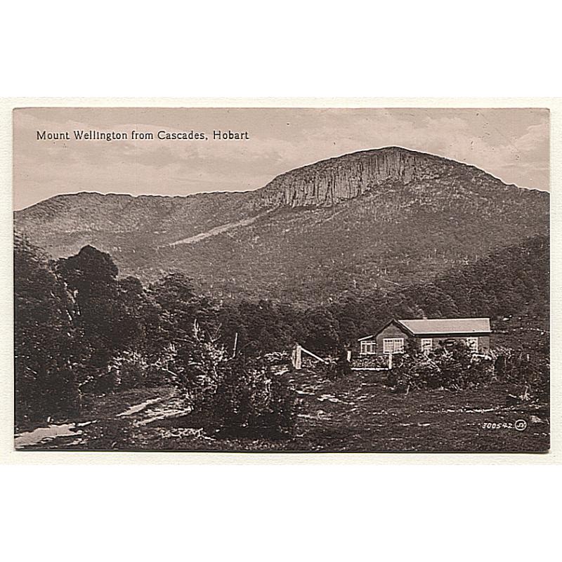 (QQ15009) TASMANIA ·  c.1920: unused real photo style card by Valentine (300542) w/view of MOUNT WELLINGTON FROM CASCADES HOBART · I have not seen another example of this card/view · VF condition
