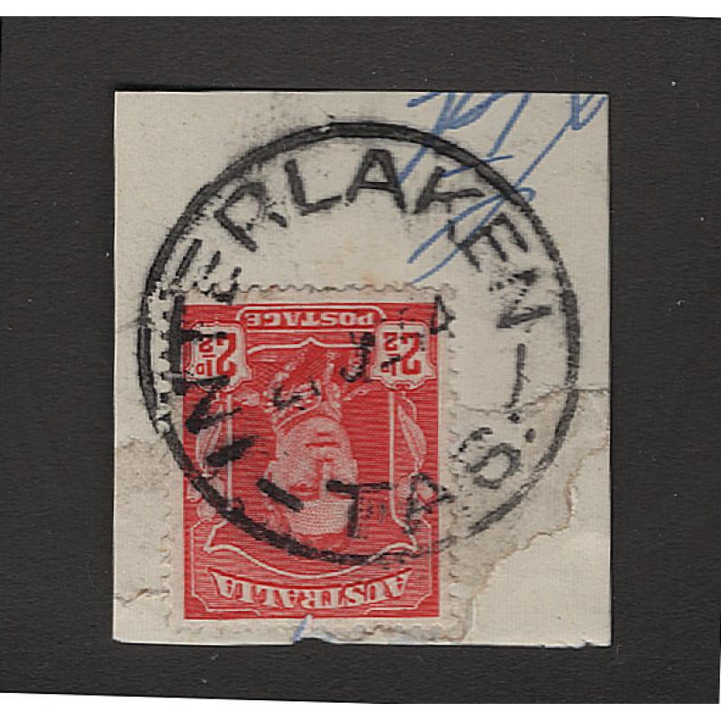 (QQ15047) TASMANIA · 1944: a well-inked clear strike of the INTERLAKEN Type 4a cds on piece · postmark rated R