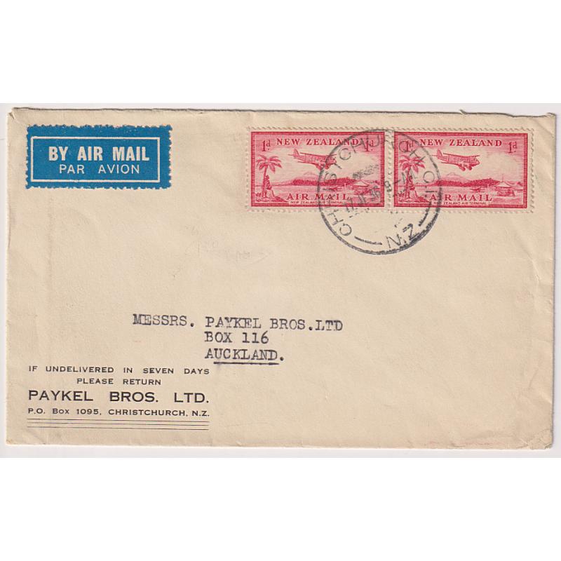 (QQ1663) NEW ZEALAND · 1936: small commercial domestic air mail cover in excellent to fine condition - $5 STARTER!!