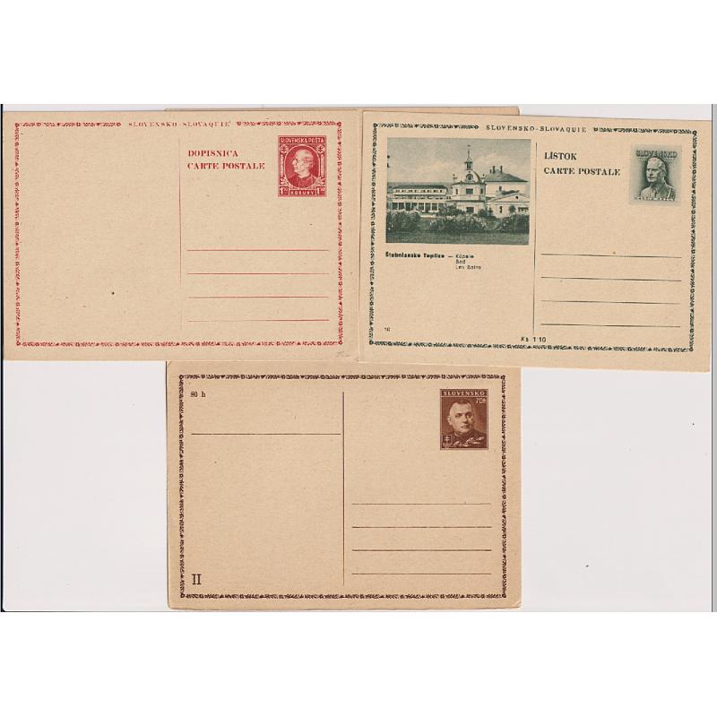 (QQ1757) SLOVAKIA · 1940s: two postal cards and a reply card all in fine condition · see largest image (3)