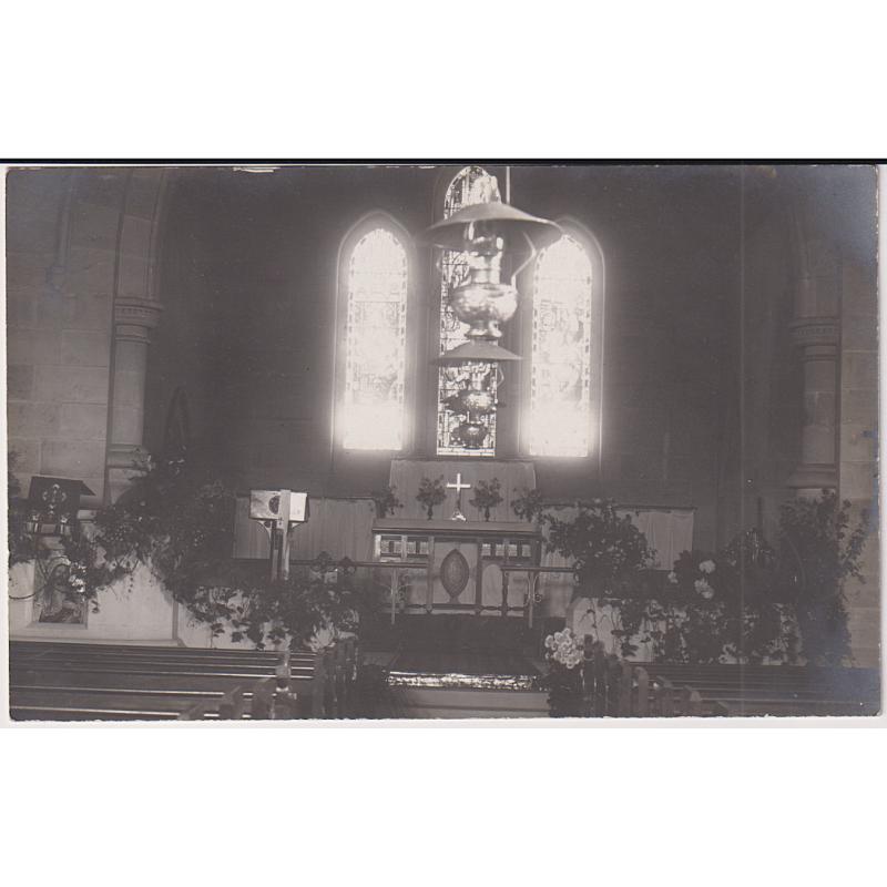 (QQ1798) TASMANIA · c.1910: real photo card with an interior view of the altar and stained glass window at ST MICHAEL & ALL ANGELS Anglican Church, BOTHWELL · fine condition