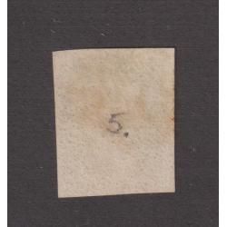 (RG1012) GREAT BRITAIN · 1840: lightly used 4 margin Plate 5 1d black QV (Alphabet I letters 'T' · 'G' - ) SG 2 · partial Maltese Cross cancel in red · margins close to huge ·· c.v. £375 (2 images)