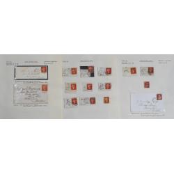 (RG1065L) GREAT BRITAIN · 1860s: specialised pages housing used 1d red-brown QV from Plates 90 to 99 · 'selected quality' throughout · includes 7 covers · 54 items · total c.v. for stamps alone £200+ (3 images)