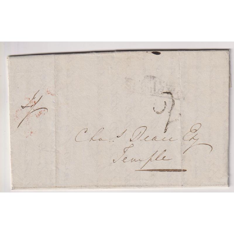 (RG1124) GREAT BRITAIN · 1836: folded commercial cover mailed at London to city address · rated '2'(d) with indiscernible PO h/s · excellent clean condition (2 images)