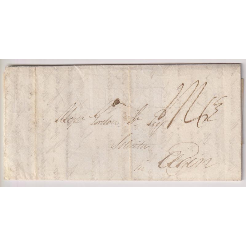 (RG1128) GREAT BRITAIN · 1830: small folded letter mailed at ABERDEEN to ELGIN · light despatching cds on back · condition as per largest image