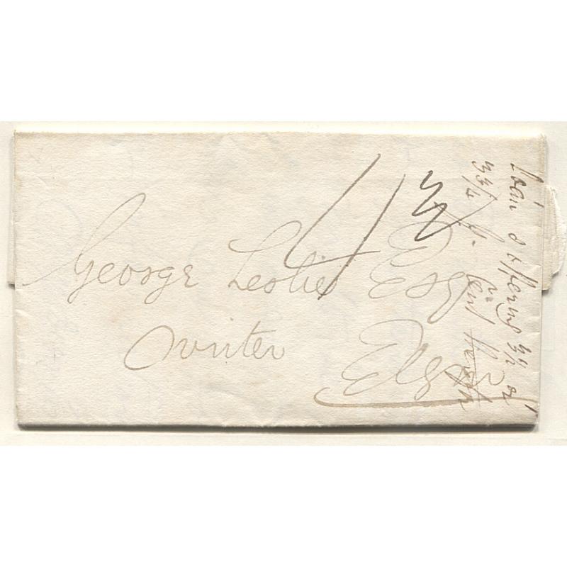 (RG15004) GREAT BRITAIN · 1832: folded letter mailed to Elgin · rated '4'(d) · some annotation in reference to the contents o/wise in excellent condition