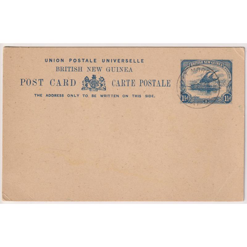 (RN1061) BRITISH NEW GUINEA · 1901: CTO 1½d blue on buff postal card H&G #2 · not f.d.i. · some light corner wear o/wise in excellent condition ....please view largest image